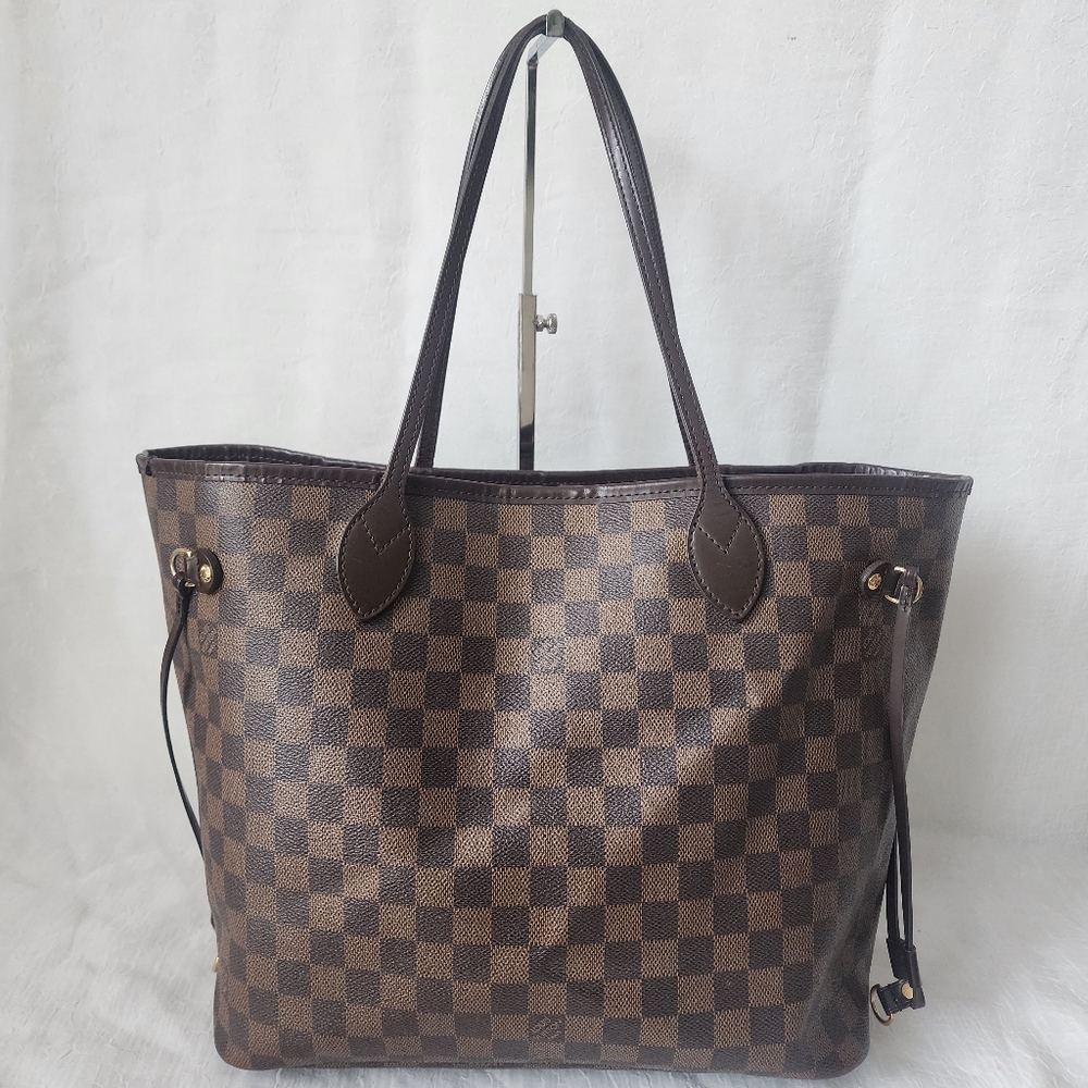 Auth Louis Vuitton Neverfull Damier Ebene MM Tote Bag - Picture 2 of 12